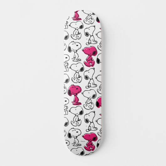 Snoopy Black & Magenta Pattern Skateboard (Vorderseite)