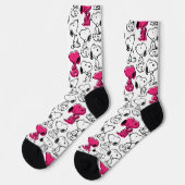 Snoopy Black & Magenta Pattern Socken (Linkes Detail)