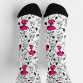 Snoopy Black & Magenta Pattern Socken (Oben)