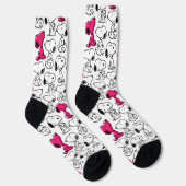 Snoopy Black & Magenta Pattern Socken (Rechts)