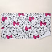 Snoopy Black & Magenta Pattern Strandtuch (Vorderseite)