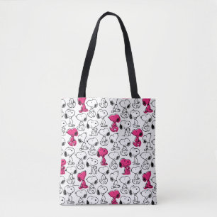 Snoopy Black & Magenta Pattern Tasche