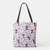 Snoopy Black & Magenta Pattern Tasche (Rückseite)