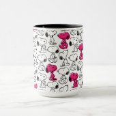 Snoopy Black & Magenta Pattern Tasse (Zentrum)