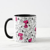 Snoopy Black & Magenta Pattern Tasse (Links)
