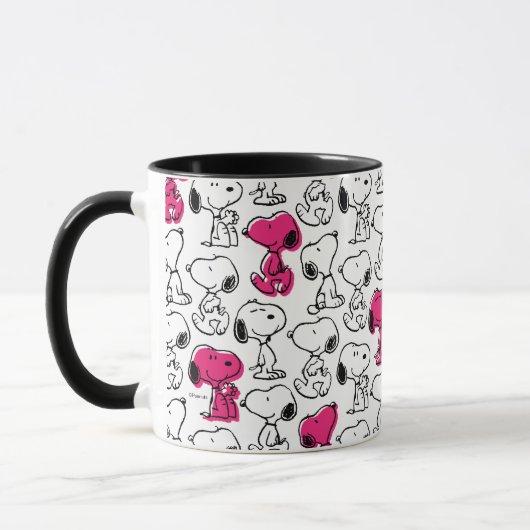 Snoopy Black & Magenta Pattern Tasse (Links)