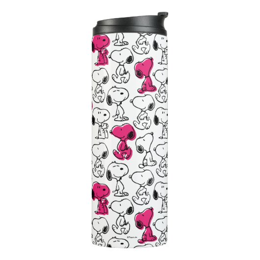 Snoopy Black & Magenta Pattern Thermosbecher (Nach links gedreht)