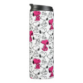 Snoopy Black & Magenta Pattern Thermosbecher (Nach rechts gedreht)