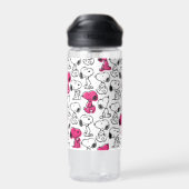 Snoopy Black & Magenta Pattern Trinkflasche (Rückseite)