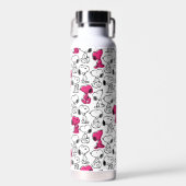 Snoopy Black & Magenta Pattern Trinkflasche (Vorne)
