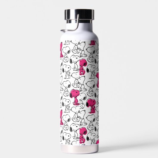 Snoopy Black & Magenta Pattern Trinkflasche (Rechts)