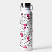 Snoopy Black & Magenta Pattern Trinkflasche (Rückseite)