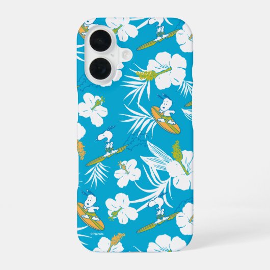 Snoopy Brooklyn Beach Muster iPhone 16 Hülle (Rückseite)