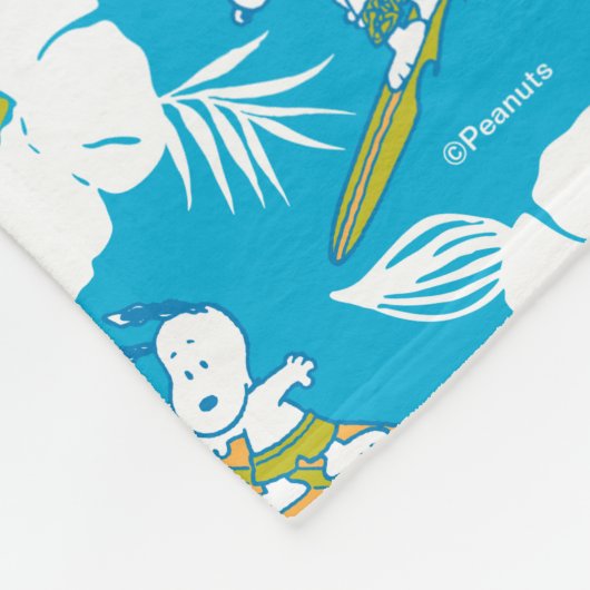 Snoopy Brooklyn Beach Pattern Fleecedecke (Ecke)
