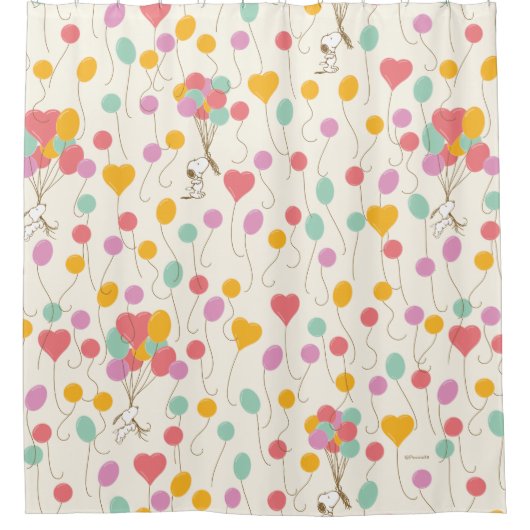 Snoopy Bunches of Balloons Pattern Duschvorhang (Vorderseite)