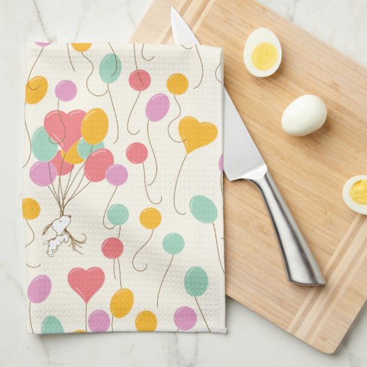 Snoopy Bunches of Balloons Pattern Geschirrtuch (Viertel Falte)