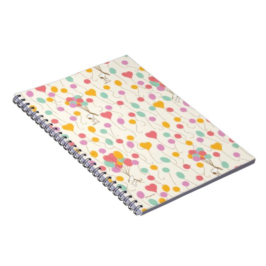 Snoopy Bunches of Balloons Pattern Notizblock (Rechte Seite)