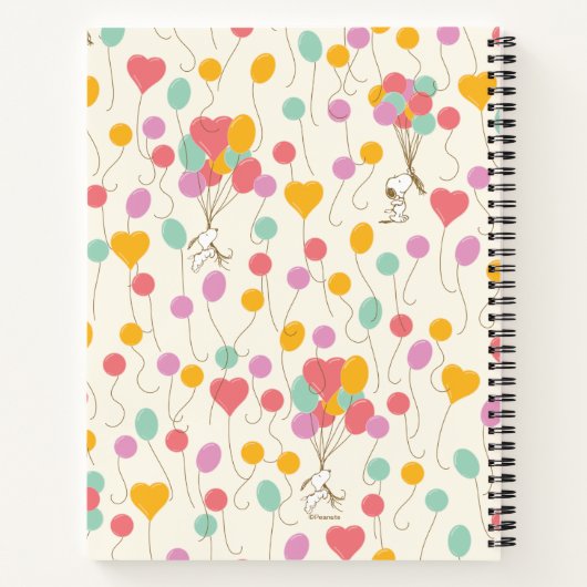 Snoopy Bunches of Balloons Pattern Notizblock (Rückseite)