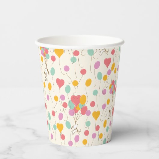 Snoopy Bunches of Balloons Pattern Pappbecher (Rückseite)