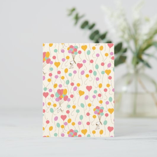 Snoopy Bunches of Balloons Pattern Postkarte (Stehend Vorderseite)