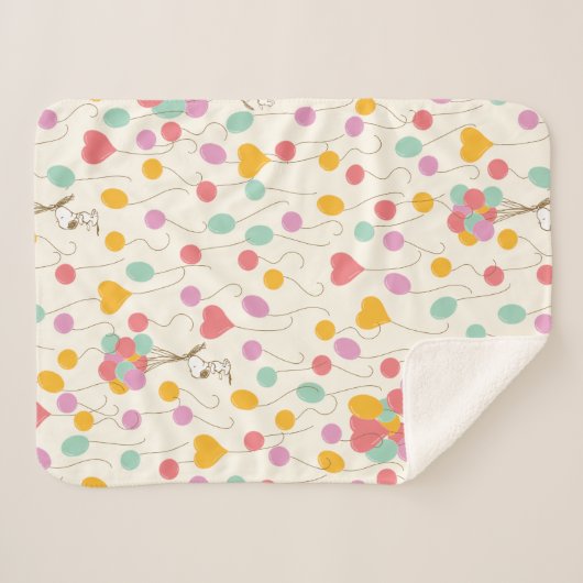Snoopy Bunches of Balloons Pattern Sherpadecke (Vorderseite (Horizontal))