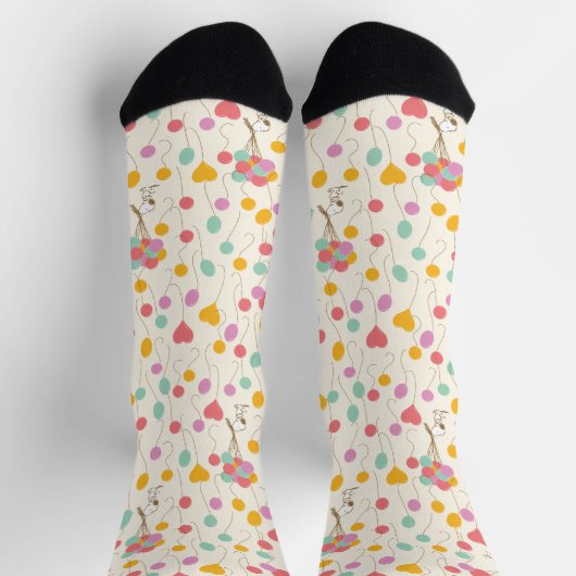 Snoopy Bunches of Balloons Pattern Socken (Oben)