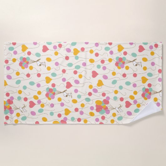 Snoopy Bunches of Balloons Pattern Strandtuch (Vorderseite)