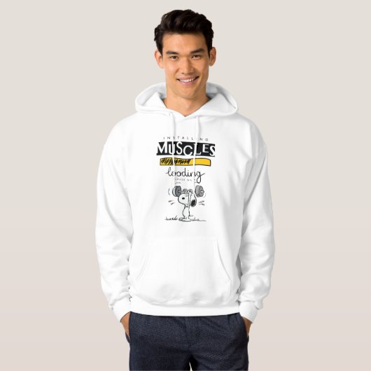 Snoopy Cartoon Lifting Weights Hoodie (Vorne ganz)