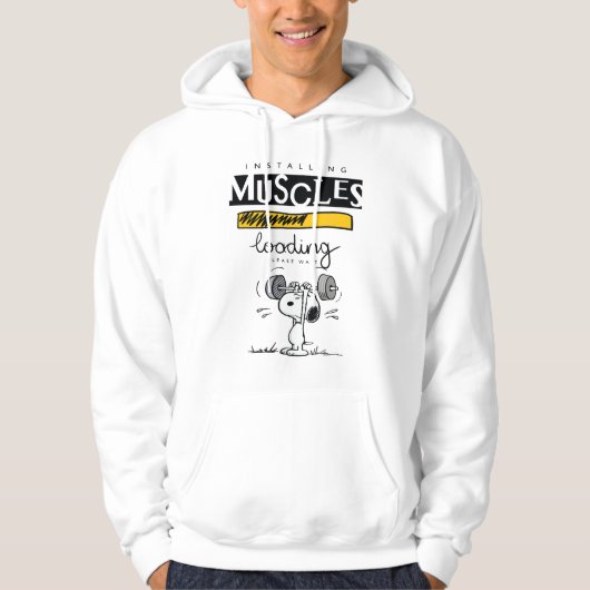Snoopy Cartoon Lifting Weights Hoodie (Vorderseite)