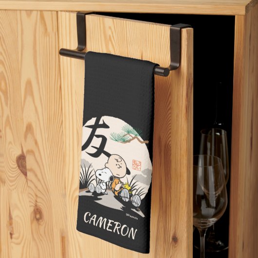 Snoopy, Charlie Brown und Woodstock - Freund Geschirrtuch (Drittel gefaltet)