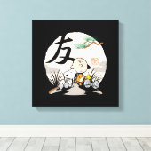 Snoopy, Charlie Brown und Woodstock - Freund Leinwanddruck (Insitu (Holzboden))