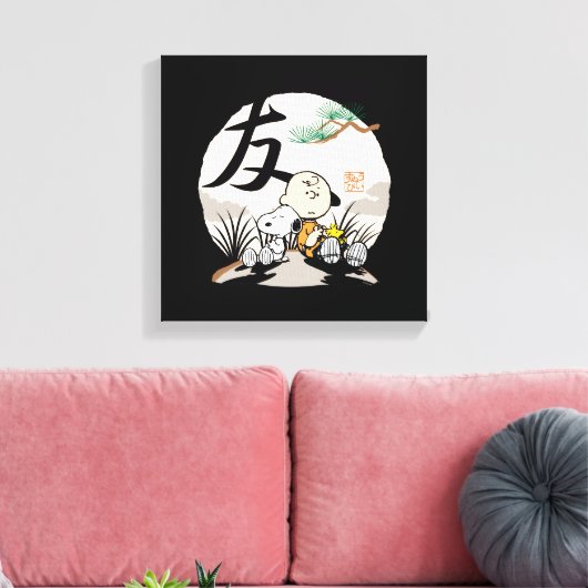 Snoopy, Charlie Brown und Woodstock - Freund Leinwanddruck (Insitu (Wohnzimmer))