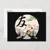 Snoopy, Charlie Brown und Woodstock - Freund Postkarte (Vorne/Hinten)
