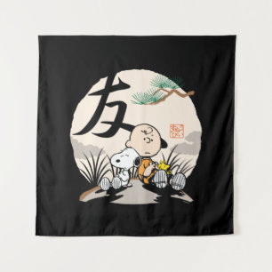Snoopy, Charlie Brown und Woodstock - Freund Wandteppich