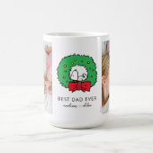 Snoopy Christmas Wreath | Bestes Vater Foto Kaffeetasse (Mittel)
