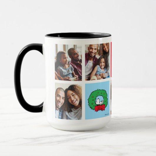 Snoopy Christmas Wreath | Vater - FotoCollage Tasse (Links)