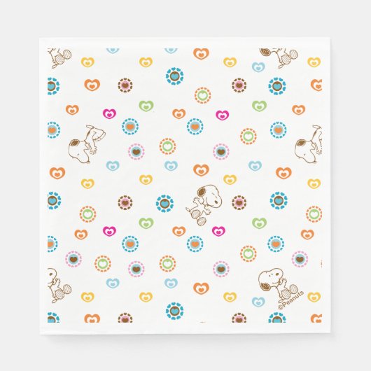 Snoopy Colorful Hearts Pattern Serviette (Vorderseite)
