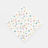 Snoopy Colorful Hearts Pattern Serviette (Ecke)