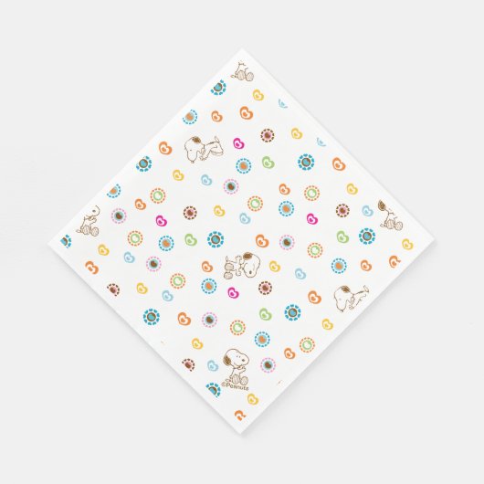 Snoopy Colorful Hearts Pattern Serviette (Ecke)