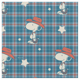 Snoopy Cowboy Kariert und Stern Stoff