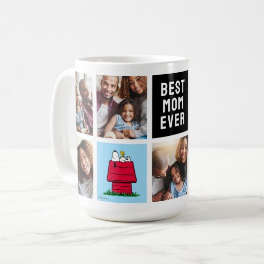Snoopy Doghouse | Beste Mama - FotoCollage Kaffeetasse (Vorderseite Links)