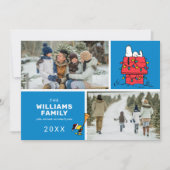 Snoopy Doghouse Weihnachtsfamilie Foto Collage Feiertagskarte (Vorderseite)