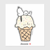 Snoopy Eiswaffel mit Streuseln Aufkleber (Blatt)