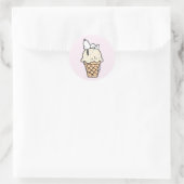 Snoopy Eiswaffel mit Streuseln Runder Aufkleber (Tasche)