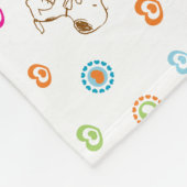Snoopy farbenfrohe Herzmuster Fleecedecke (Ecke)
