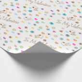 Snoopy farbenfrohe Herzmuster Geschenkpapier (Ecke)