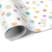 Snoopy farbenfrohe Herzmuster Geschenkpapier (Rolleneckpunkt)