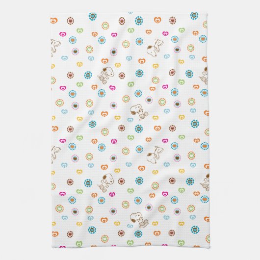 Snoopy farbenfrohe Herzmuster Geschirrtuch (Vertikal)