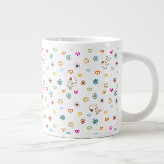 Snoopy farbenfrohe Herzmuster Jumbo-Tasse (Rechts)