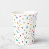 Snoopy farbenfrohe Herzmuster Pappbecher (Links)